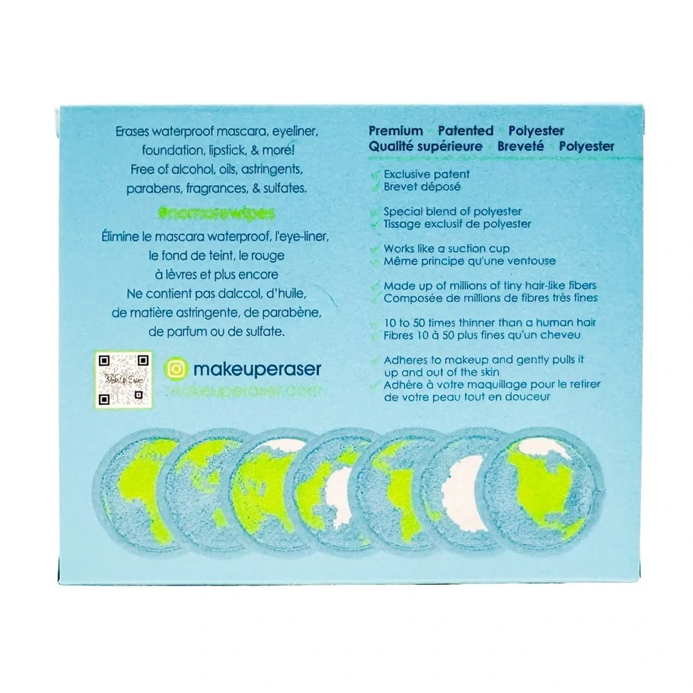 MakeUp Eraser Reusable Makeup Remover Pads 7-day Set Earth World Travel Gift NWT